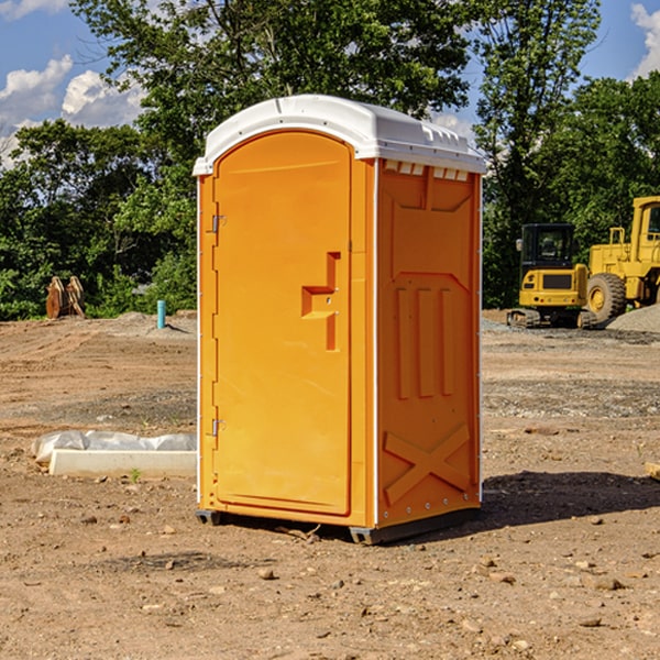 how often are the portable restrooms cleaned and serviced during a rental period in Breckenridge MI